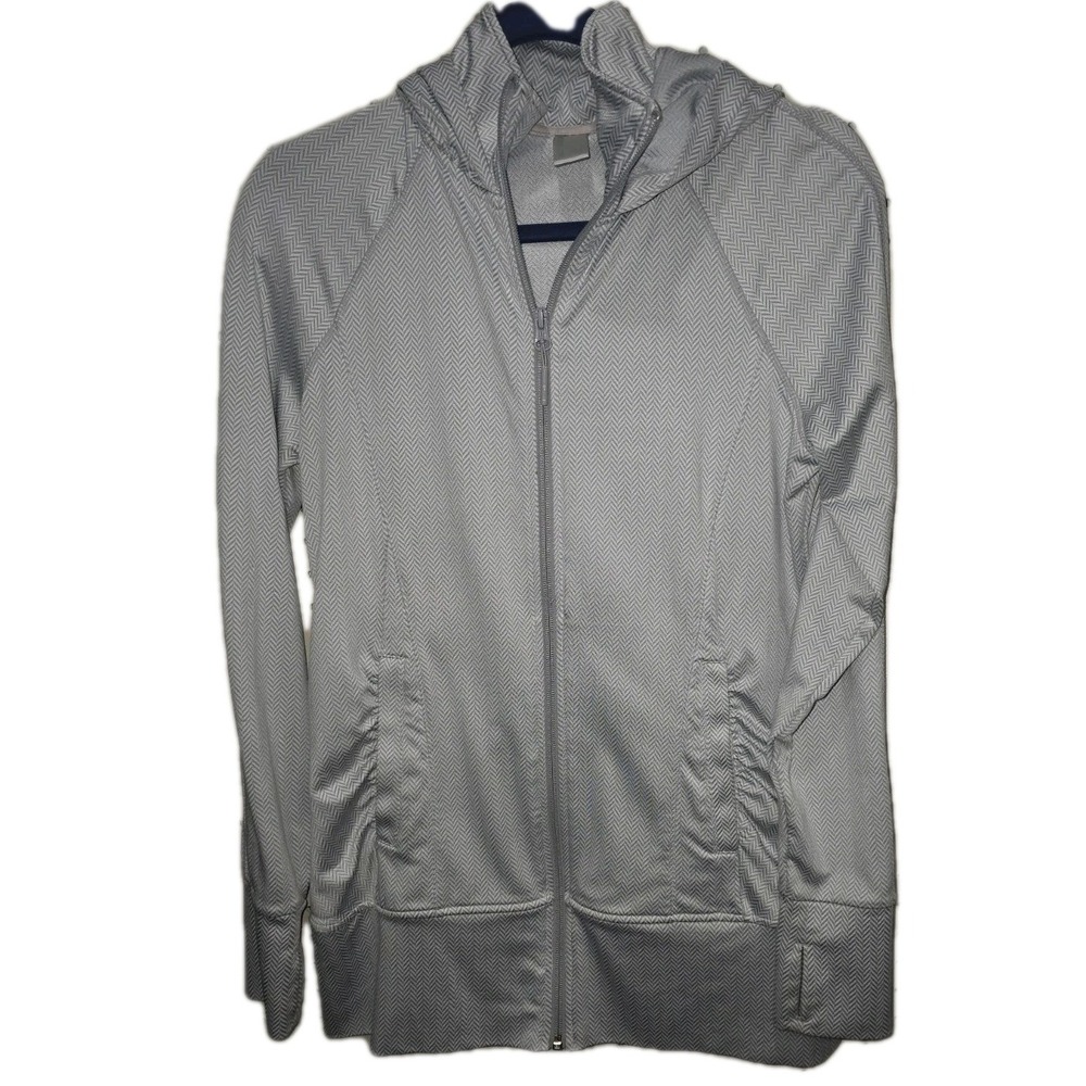 Mondetta‎ Women's Sz S  Gray Zip Up Hoodie Long Sleeve, Thumb Holes